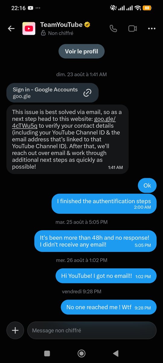 Magistabh's tweet photo. I was told via DM to fill out a form and wait for a "special agent", but it's been over 20 days with ZERO response! My channel has 45k followers and my AdSense appeal is being completely ignored. Please escalate and fix this! @TeamYouTube @YouTubeCreators @AdSense https://t.co/YDdHFScUNz