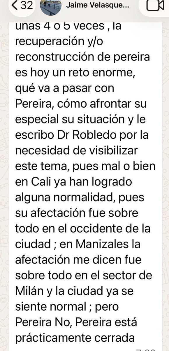 JERobledo's tweet photo. Me escriben desde Pereira y me piden que les ayude a visualizar sus graves problemas por el terremoto.
Le reenvío el mensaje que me enviaron al presidente @DELAESPRIELLAE, para que ojalá tome serias medidas al respecto: https://t.co/6OKVlQ4ljE