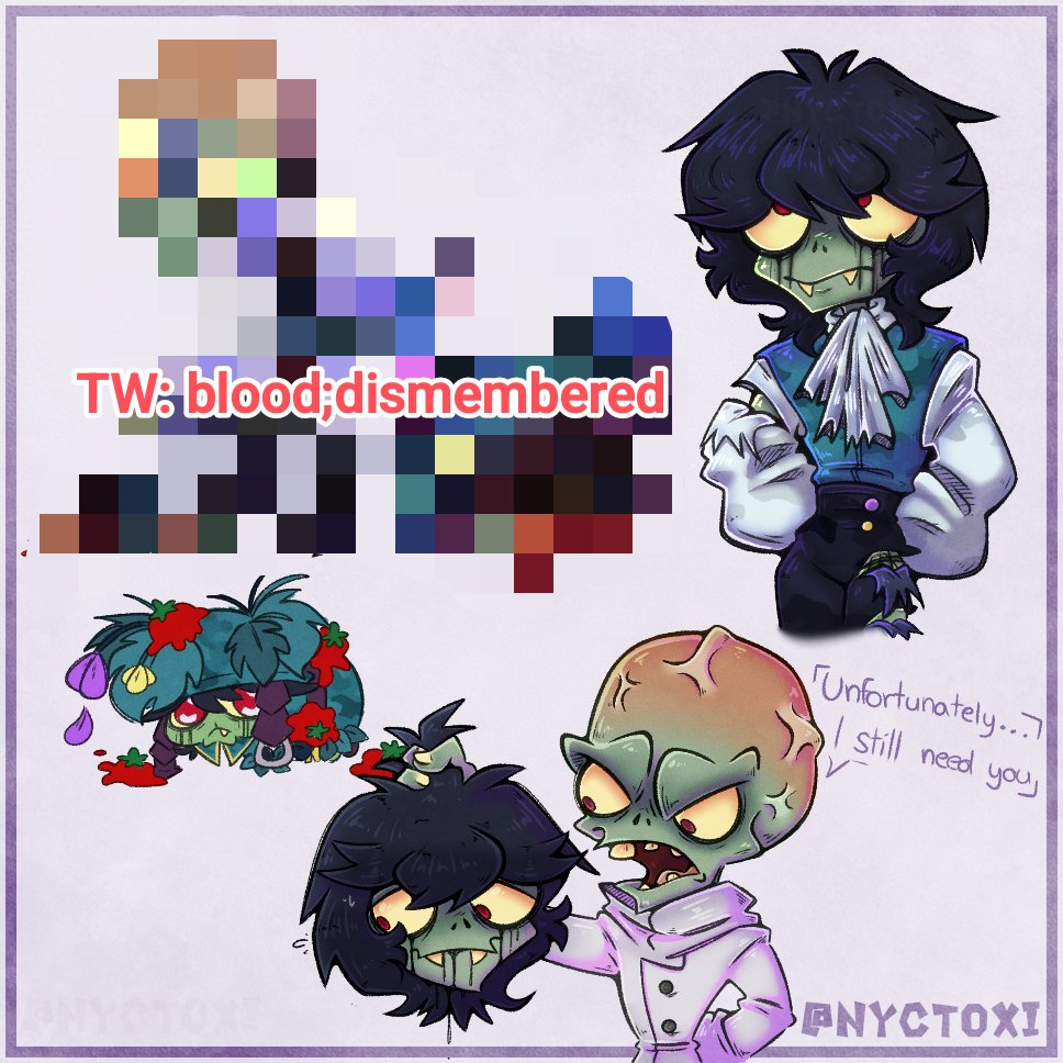 Nyctoxi_'s tweet photo. Some Camo and Zomboss stuff. He's mad bc he cares 

TW just in case, uncensored version will be below in the comments 

#pvz #pvzoc #plantsvszombies #pvzart #drzomboss #zombieoc https://t.co/IgmMlTMSLm