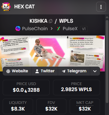 Peplord's tweet photo. @tigercrypto__G Zelda is cool but $KISHKA is the founders pet cat and should be way higher.

32k mkt cap https://t.co/p8XJZkBHyi