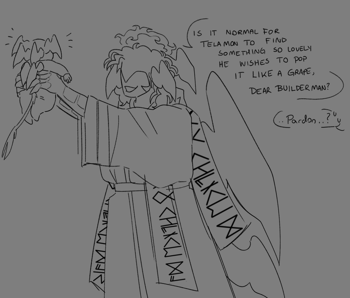 voxentine's tweet photo. god experiences cuteness aggression for the first time #1x1x1x1 #telamon https://t.co/X2FwkpfXm3