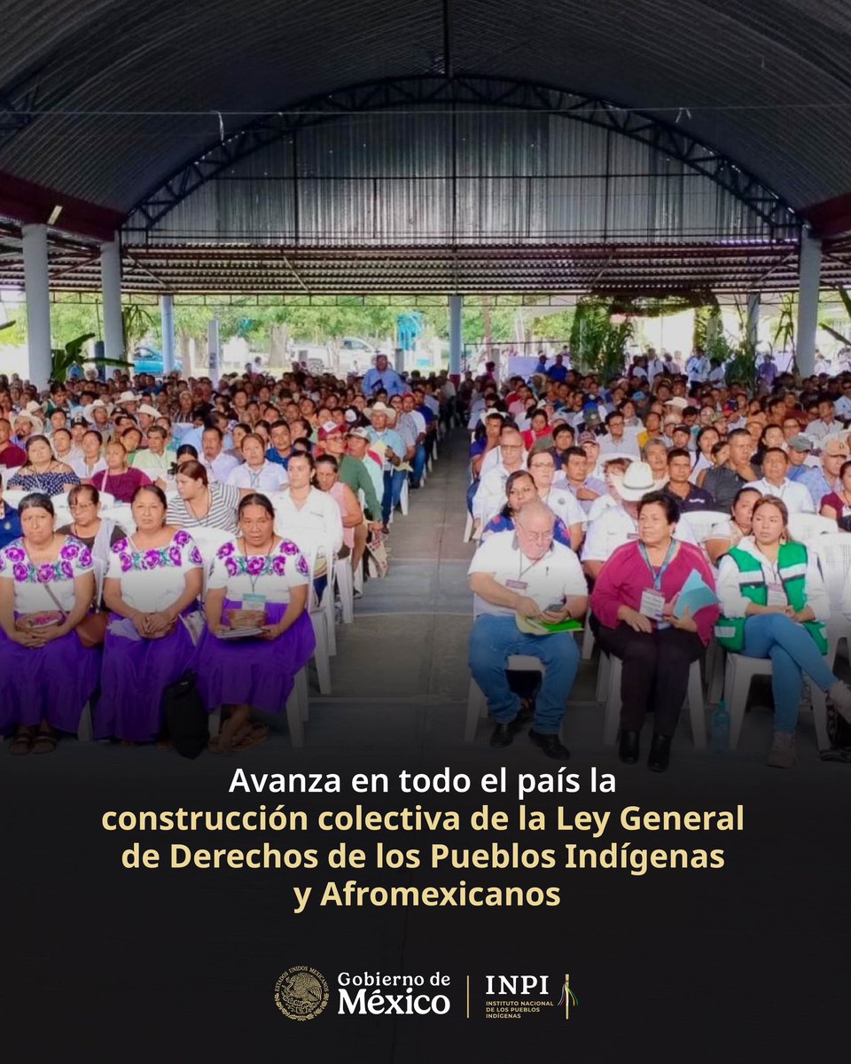 INPImx's tweet photo. #COMUNICADO | 🗞️📰

Avanza en todo el país la construcción colectiva de la Ley General de Derechos de los Pueblos Indígenas y Afromexicanos.

▪️ Han participado 32 mil 960 personas en 52 Asambleas Regionales que se han realizado en 22 entidades federativas, con la participación de 56 pueblos indígenas y el pueblo afromexicano.

▪️ Este día, en Veracruz autoridades y representantes de los pueblos Nahua, Otomí, Totonaco, Tepehua y Tenek aportan su palabra y propuestas para fortalecer la Iniciativa. 

➡️ https://t.co/6ZBw7hQZor

@GobiernoMX @DEELAYUUK