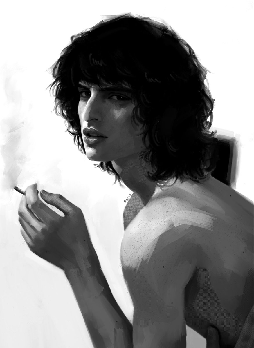 remaartt's tweet photo. I got such a vibe and wanted to draw Mike in this style. I haven’t painted in such colours for a long time #mikewheeler #byler https://t.co/IHTz390zgN