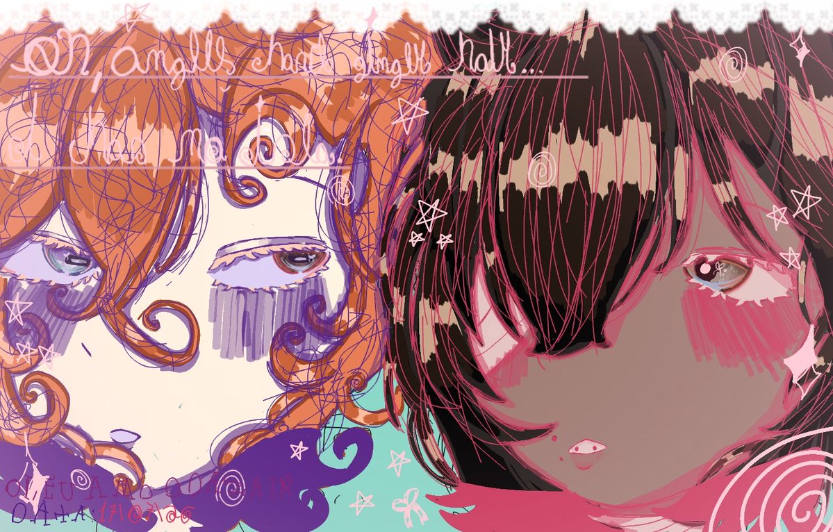TallesF51047's tweet photo. I'm posting my art out of order here, but it's okay.

HEADCANNON: Both Dazai and Chuuya have wavy hair, but Osamu hated his hair in the dark era and straightened it (and dye it black too, he always forgot to touch it up) 🎀
#bsdart #skk #soukoku #skk15 https://t.co/0jk7tt8HFp