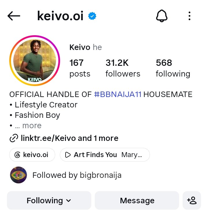 g269830's tweet photo. https://t.co/h0dc3DZ4O9

Guys help me follow keivo IG Abeg 🙏😭😩 my boy is begging 

#bbnaija https://t.co/tQRYpswQ4r