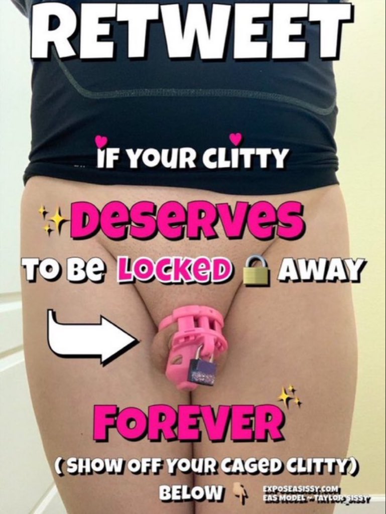 expo_su's tweet photo. Rt this, if your clitty deserves to be locked away permanently and show off your caged clitty in the comment!🔒 https://t.co/T7y16iNSI6