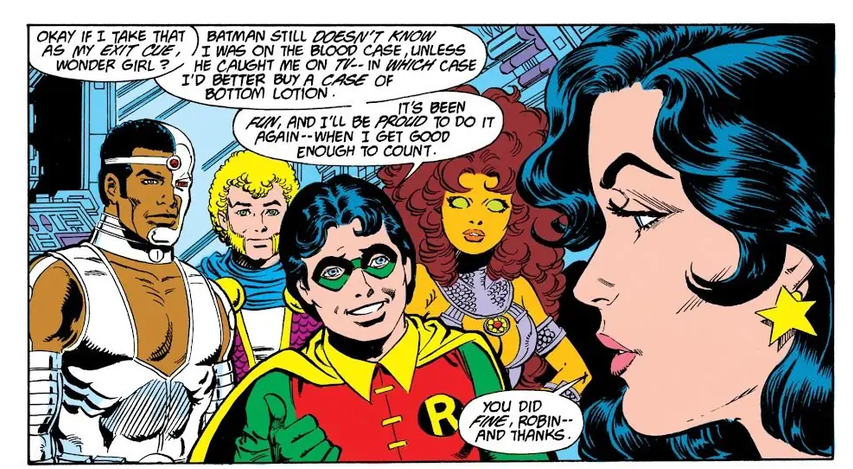 TTHypeTime's tweet photo. One of my fav Dick &amp; Jason sibling moments is in NTT (1984) #31 where Dick tells Jason that if Bruce gives him shit for helping save the world without permission to have Bruce call him and HE'LL deal with it https://t.co/tPUwFsuYek