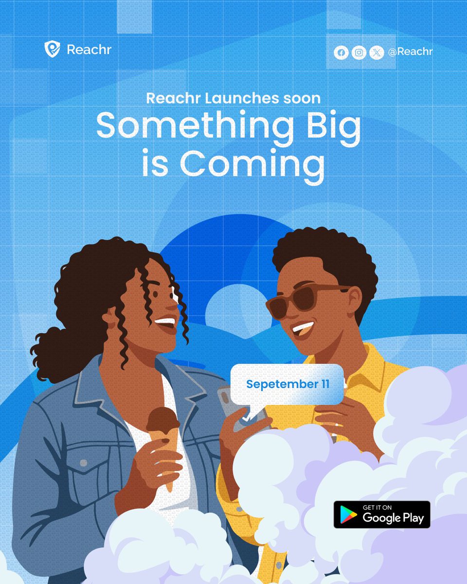 Reachrhq's tweet photo. Reachr is coming very soon 
preregister on Playstore today!
we are Launching on September 11 https://t.co/MRVS60KYmH