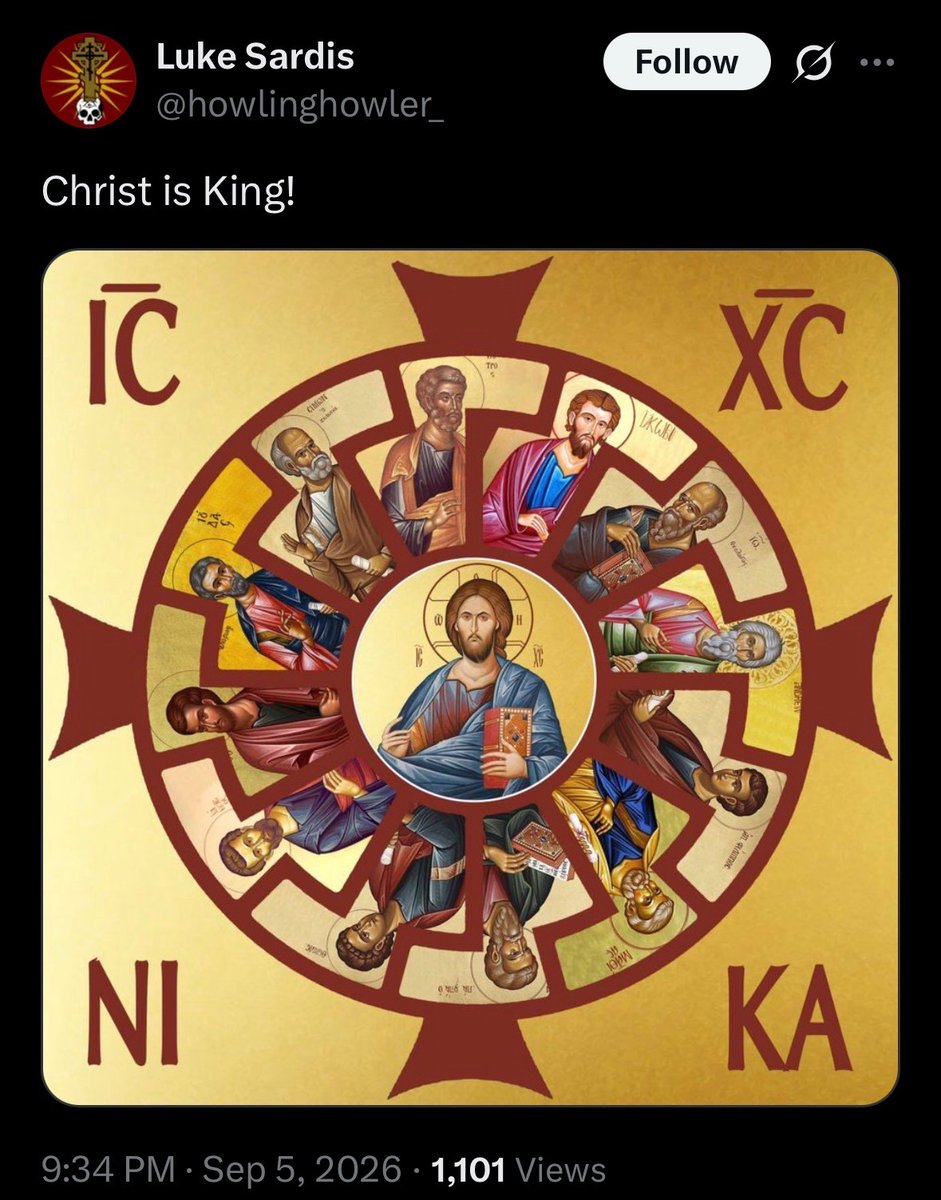 BashlinCore's tweet photo. “Orthodox” putting our Lord in N*zi imagery:

You’re a looser 😂 https://t.co/tgDU8mmrx0