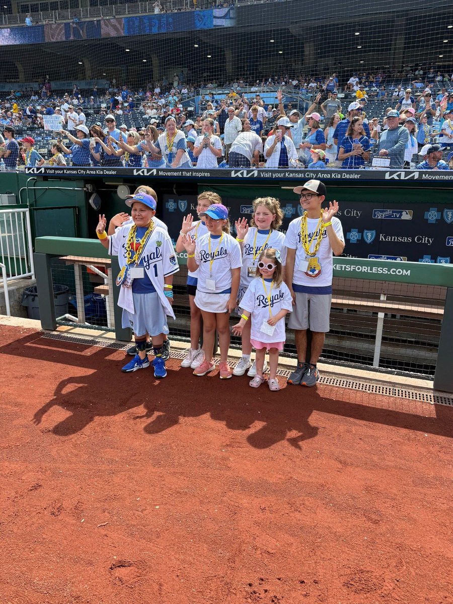 Bradenshope's tweet photo. Today, The K belonged to our childhood cancer heroes. 💛⚾️🎗️
Childhood Cancer Awareness Day is about so much more than a baseball game. It is a day to celebrate the incredible kids at the heart of our mission. 
Thank you @royals &amp; @KCRoyalsFdn for having a heart of HOPE. https://t.co/dPrCYtAVUP