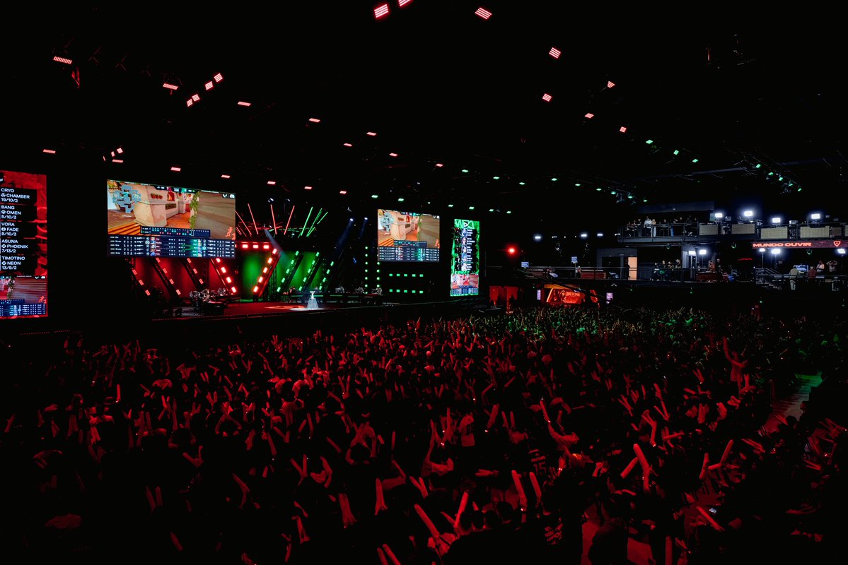 lhfaria's tweet photo. Couldn’t have asked for a better crowd! Obrigado São Paulo, it’s been way too long. 🇧🇷

Thanks to both teams for a historic grand finals. Five maps. Overtime. Absolute banger.

Congratulations to 100T for the title and an incredible season so far! https://t.co/lVuoXOnbHy