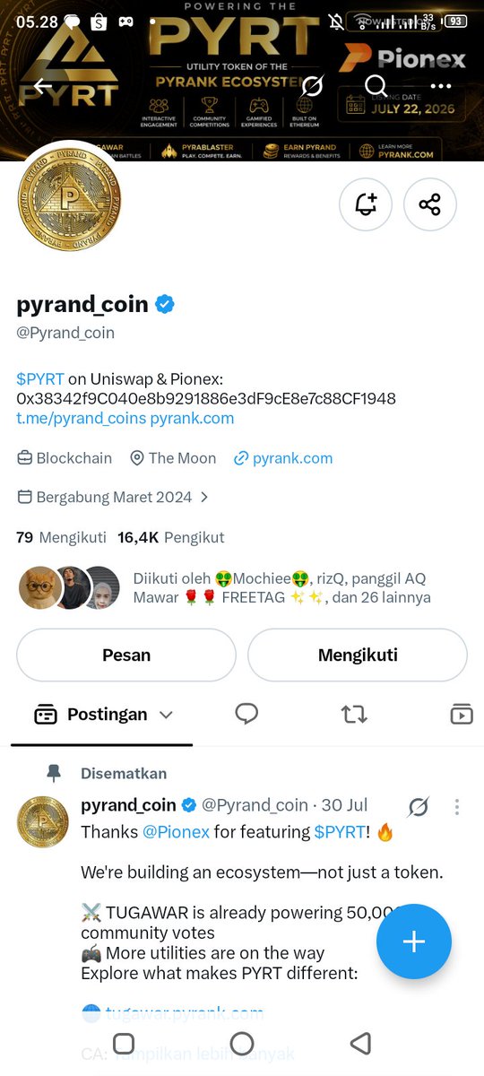 lavoelaa's tweet photo. @AFCryptoX @Pyrand_coin follow ✅ join tg ✅ and click 🚀 ✅
AF - Pyrand https://t.co/lgnzc30W9d