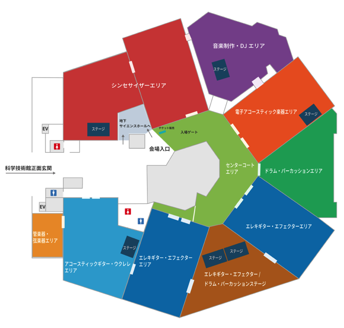 TokyoGakkiExpo's tweet photo. ＜東京楽器博2026フロアマップ公開＞
東京楽器博2026のフロアマップ第一弾が公開されました。
楽器別エリア全体をセンターコートも含め拡張し、デモステージ専用エリアも新たに新設しました。
出展各社の細かいエリアマップも近日公開です❗️ https://t.co/X927vD0CD3