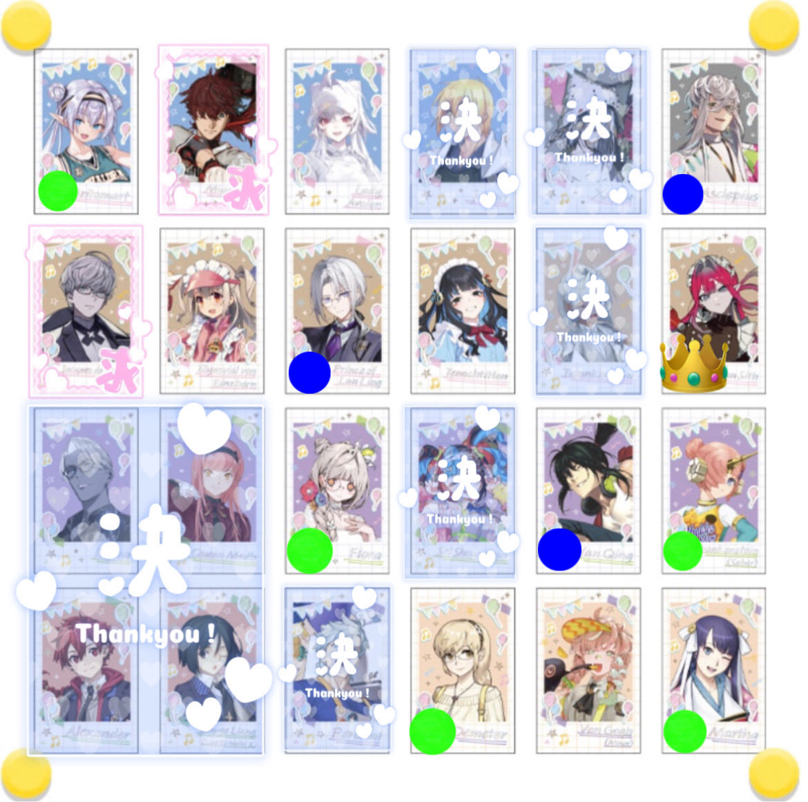 2mm7mm's tweet photo. 交換譲渡
FGO Fes フェス カルデア学園祭 ポートレイト ポトレ バラ予約済

譲▷画像参照
求▷宮本伊織、剣モレー＞定価＋送料

👑は🟩含む3:3〜優先。🟦は🟩同数含む2:2〜優先、場合により単体も可能。🟩無印は単体お取引可能。初回の方はプロカご一読をお願い致します。検索からもお気軽にどうぞ🙇‍♀️ https://t.co/E5YBnJbJFv