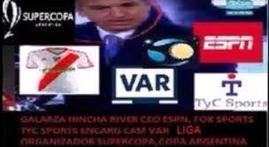 canal26oficial1's tweet photo. ESTAN MATANDO NUESTRO FUTBOL

ESTOS MANGA DE LADRONES

CONTROLAN CAMARAS VAR

JUAN CRUZ AVILA HINCHA RIVER CEO ESPN

WHERTEIN DUEÑO TYC SPORTS, TORNEOS, DSPORTS SOCIO DONOFRIO EX PRES RIVER

ARBITRO RAMIREZ HINCHA RIVER

CONTUNDENTE PUEBLO FUTBOLERO https://t.co/0rKPvCI7W3