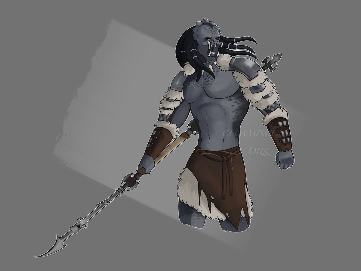 TanukiTatas's tweet photo. Been going through a yautja phase so I commissioned @beardrawsbear to draw mine https://t.co/SGpNJa2GK9