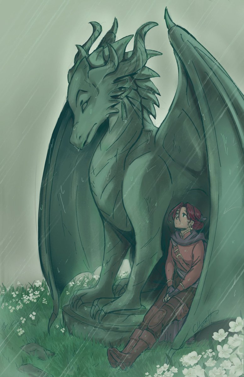 Chaikachi's tweet photo. "The sound of the rain is so peaceful... come, stay with me a while."

#Caldarus #FieldsOfMistria https://t.co/srkNIhaPZQ