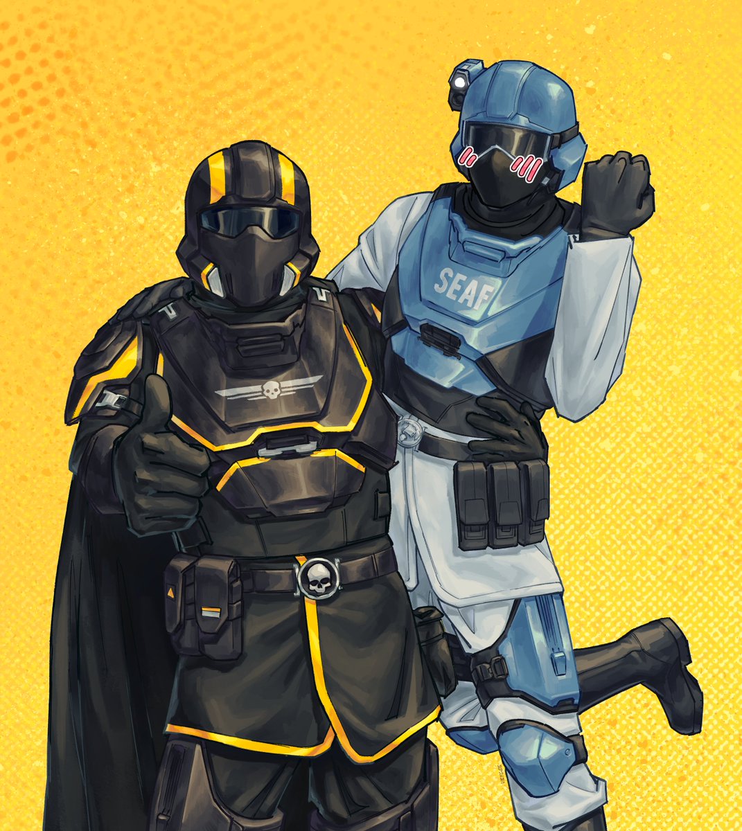 Veycee_20's tweet photo. the seaf guys convinced me to buy the game 
#Helldivers2 #Helldivers2art https://t.co/BXJMbktMfo