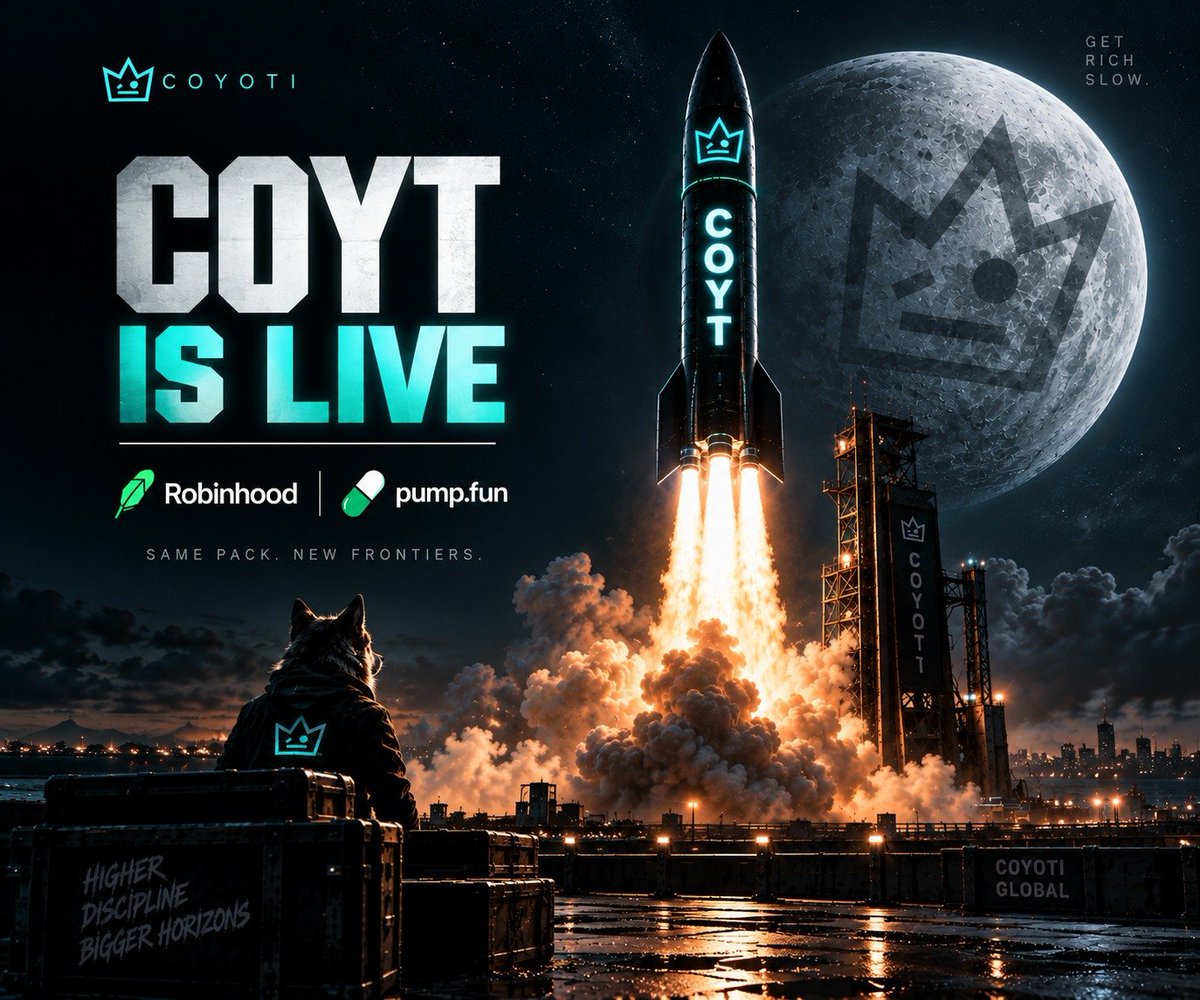 RobinHoodArmy_'s tweet photo. $COYT just went live.

It’s their community token, building agentic trading infrastructure where you set the markets, capital + risk rules, and the system works within them.

Cool part for the community too: a portion of creator fees is planned to be airdropped back to eligible holders 👀
Details will come directly from
@CoyotiAi

https://t.co/b3ab0SBWTT

Definitely one to keep on the radar.

🚀 Launch:
https://t.co/b3ab0SBWTT

📈 Chart:
https://t.co/yfNWgLCCUw