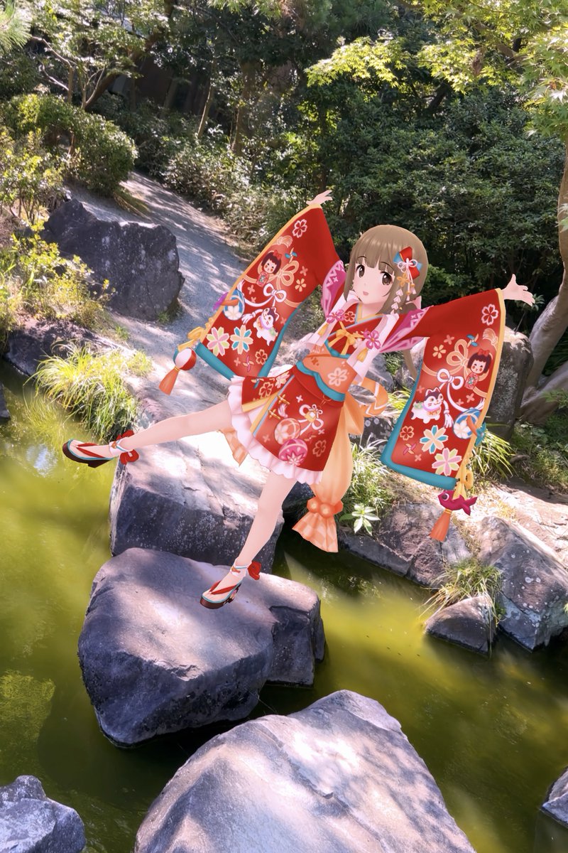 yellowknif3's tweet photo. おはよしのん！葉山しおさい公園のよしのんです（8/19）

日光をたっぷり吸って、池の水はにごり気味でして

大雨は深夜にレベル4警報まで出ましたが、幸い特に問題なく夜が明けました
今週もよろしくお願いします🙇‍♂️

#依田芳乃 #デレステAR https://t.co/PYeNXc3CZU