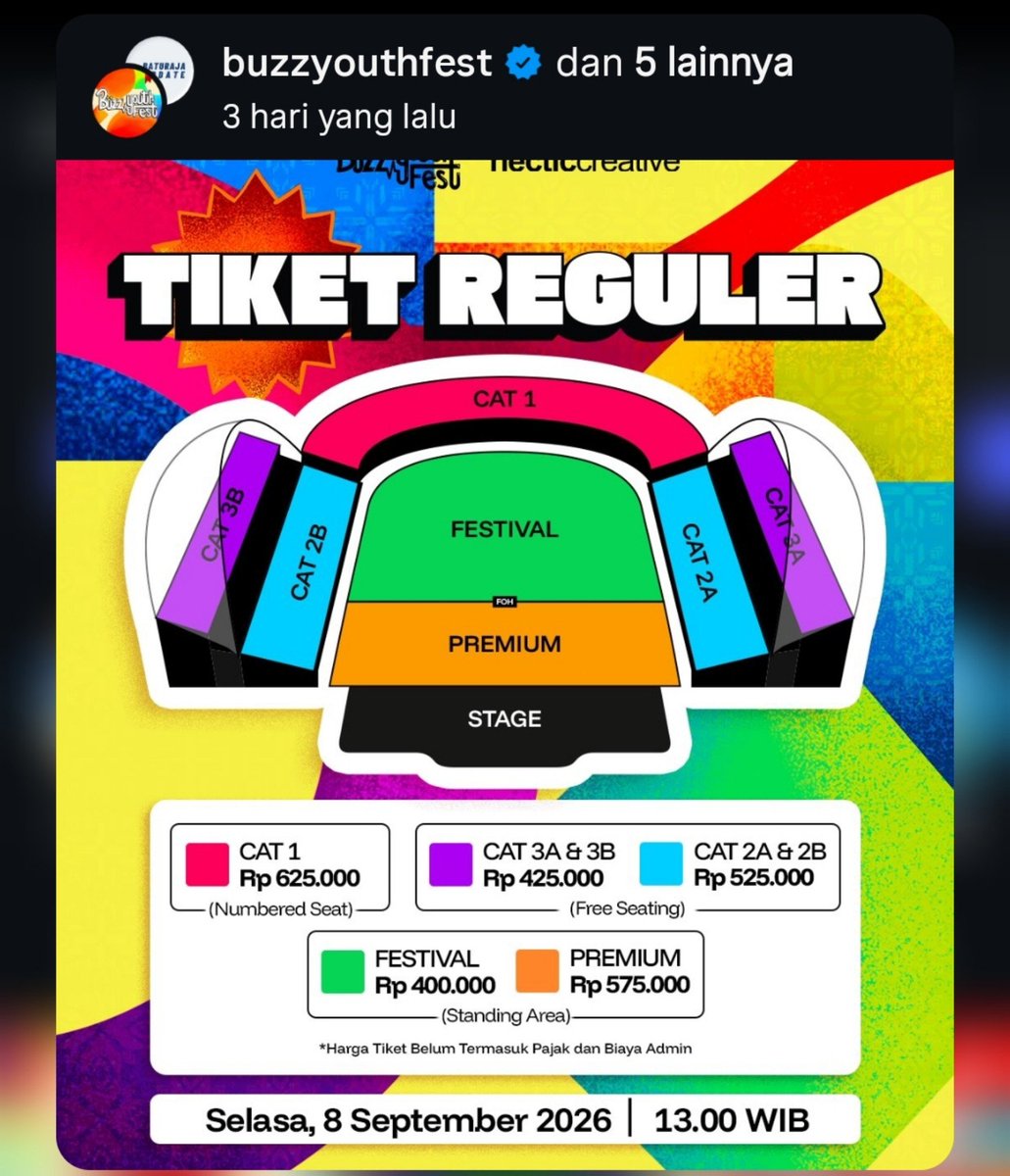 NyimasAyuNabil1's tweet photo. Gaiz aku open war tiket reguler buat buzzyouthfest nih, fee 30k/tiket ya!
Data diri sendiri dan qris pembayaran sendiri🤗yang minat bisa langsung dm atau wa aku aja!
#konserSO7 #buzzyouthfest #openwar #tiketkonser #zonauang #zonajajan https://t.co/bOFSbY4Rq9
