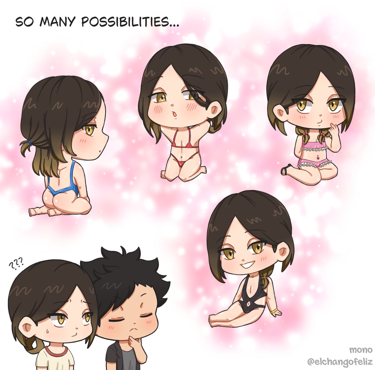 elchangofeliz's tweet photo. Swimsuit shopping chibi ver.
#kuroken #黒研 https://t.co/nqPG3rHhv9