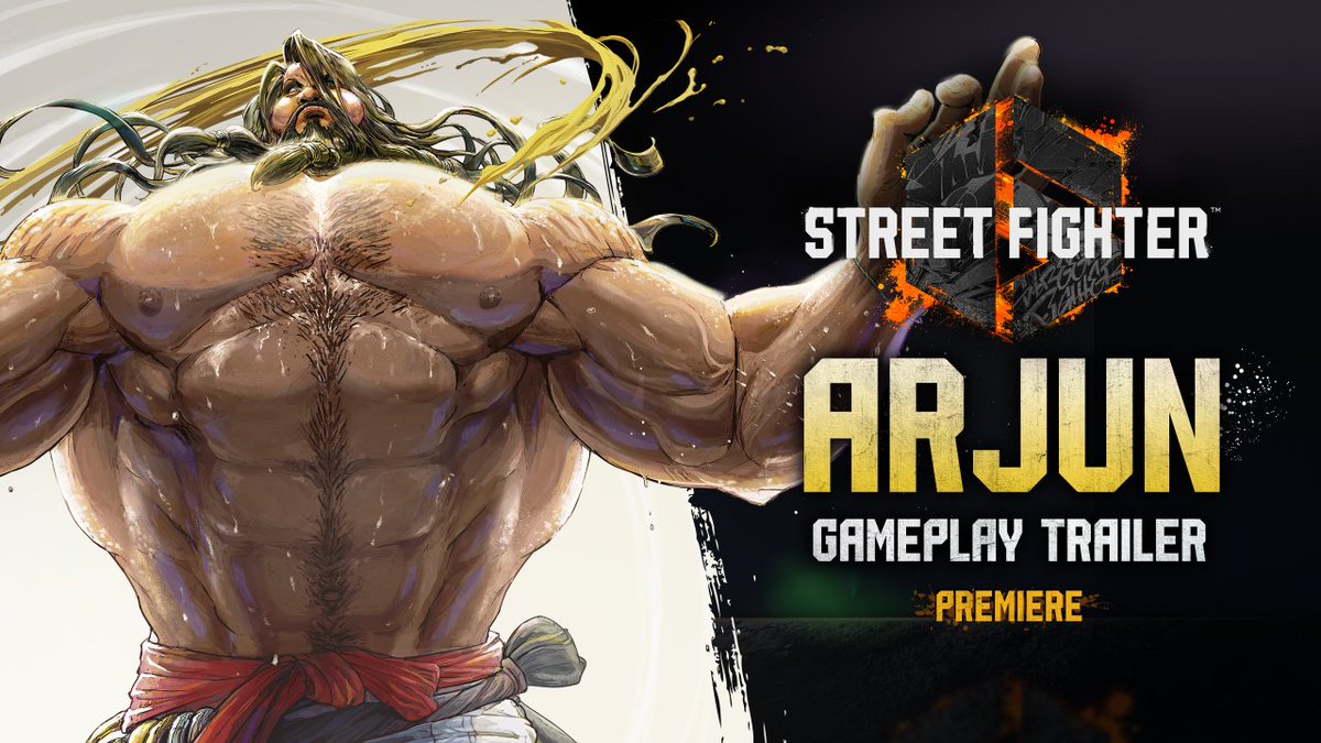 StreetFighterJA's tweet photo. #スト6 Year 4追加キャラクター第二弾💨
#アルジュン のゲームプレイトレーラー‼
 
明日 朝8時にプレミア公開！お見逃しなく👀
 
下記プレミア公開ページ「通知を受け取る」をclick👉🖱️
https://t.co/ExwVl83FeJ https://t.co/bdBm7YZh22