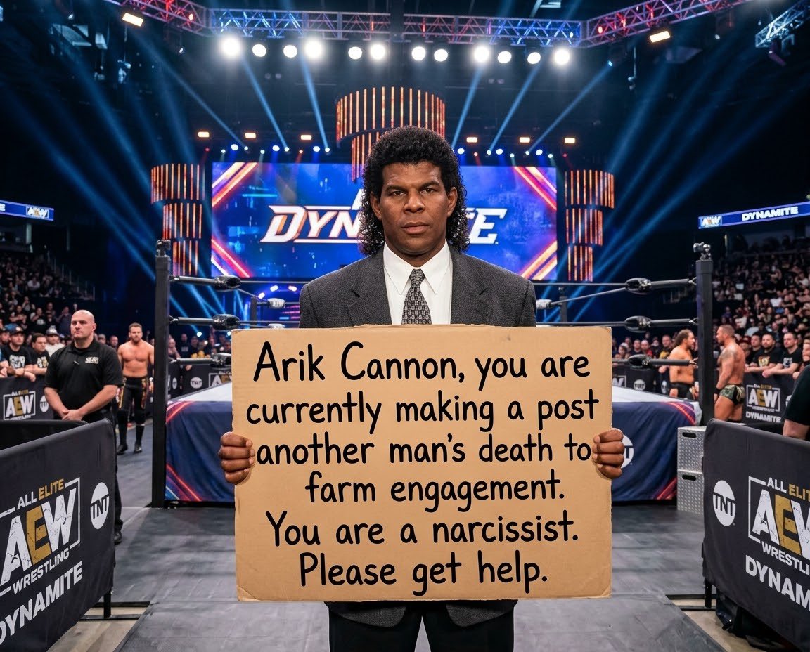 BlackDaveWON's tweet photo. @arikcannon Arik.  Stop it.  You are doing it again.  Always making everything about yourself to cling onto your last shred of relevance.  Please get help.  Seriously.  You need medication. https://t.co/n677sTTYv7