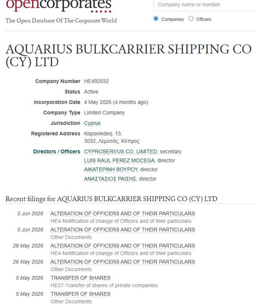 joankelincuba's tweet photo. ¡EXIJO SANCIONES contra esta fachada de GAESA!
🚨¿Cómo esconde GAESA sus millones? La naviera Aquarius Bulkcarrier Shipping (Liechtenstein) se "liquidó" y mudó a Chipre como AQUARIUS BULKCARRIER SHIPPING CO (CY) LTD. Al frente pusieron a Luis Raúl Pérez (Nautilus en Panamá). https://t.co/AXZxHxpmfW