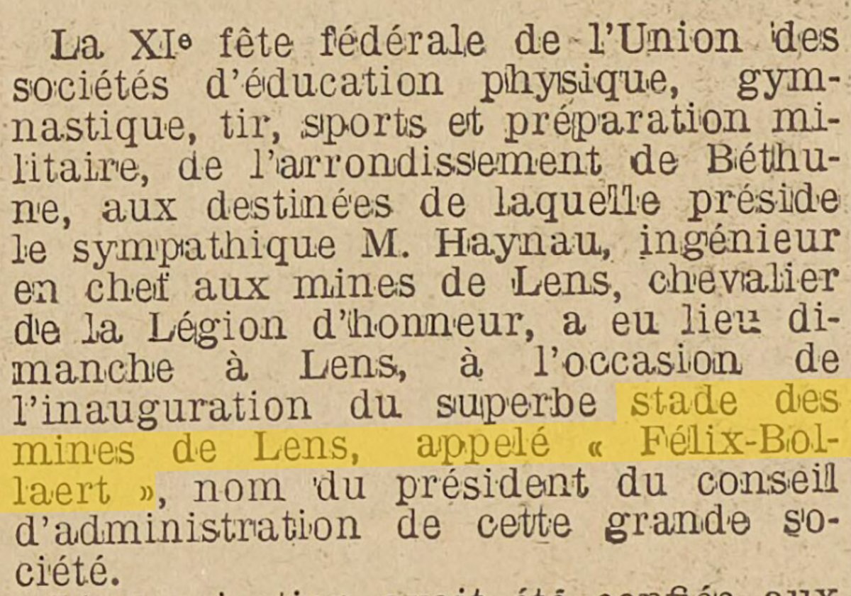 RCL_RetroNews's tweet photo. Pour faire suite à l'article de @lavoixdunord signé @GregLallemand et @YouennMartin : le stade des Mines, inauguré le 18 juin 1933, porte déjà le nom de Félix Bollaert. À son décès en 1936, le stade porte donc déjà son nom.
#RCLens #Bollaert
📷 @GallicaBnF La dépêche 19 juin 33 https://t.co/HnmgwwTInn