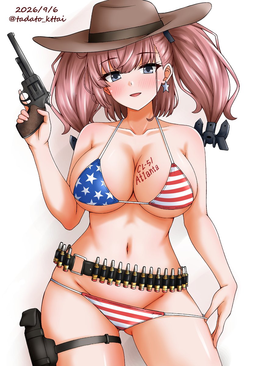 tadato_kttai's tweet photo. 日本にしか存在しない間違ったアメリカ像Atlanta
#アトランタ進水日  
#艦これ版深夜の真剣お絵描き60分一本勝負 
#艦これ版真剣お絵描き60分一本勝負_20260906 https://t.co/YoYJrTYhmX