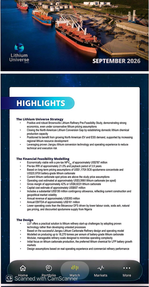 SalvadorMaurice's tweet photo. #LU7
The #Lithium Universe Strategy
Positive and robust Brownsville #Lithium Refinery Pre-Feasibility Study, demonstrating strong economics, even under conservative #lithium pricing assumptions
Closing the North American #Lithium Conversion Gap by establishing domestic lithium chemical production capacity
Positioned to benefit from growing North American EV and ESS demand, supported by increasing
regional lithium resource development
Leveraging proven Jiangsu lithium conversion technology and operating experience to reduce technical and execution risk