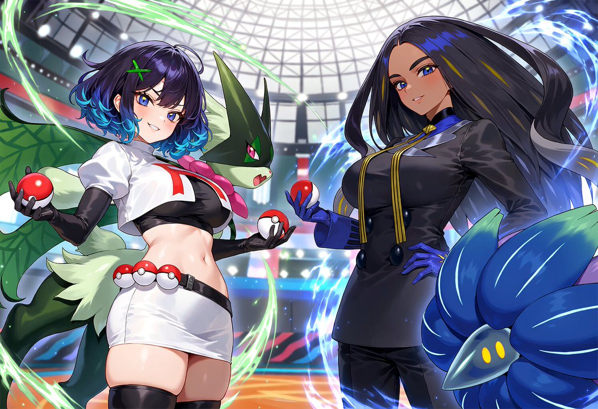 EvilLiko's tweet photo. After a very intense fight, Team Rocket has managed to recruit a Champion for us~.

@Evil_Geeta have joined our ranks, as one of our strongest Doms. Feel free to approach but if you are lost to her charms and presence don't be surprised~! https://t.co/hTCQUifc9P