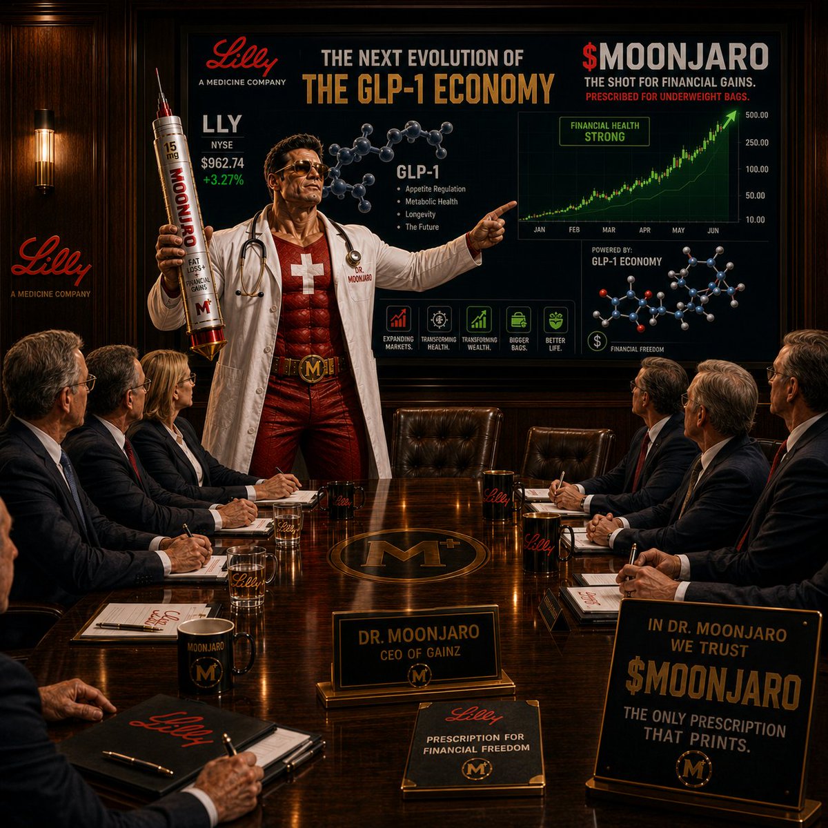 MoonjaroCoin's tweet photo. @coingecko Parabolic growth is a known side effect of MOONJARO. Paired with LLY for maximum potency. https://t.co/xhfU8OG2CF