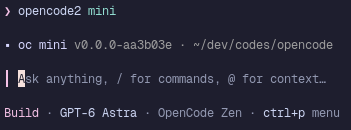 xdagiz's tweet photo. opencode2 mini is underrated https://t.co/C2SPmeSnty