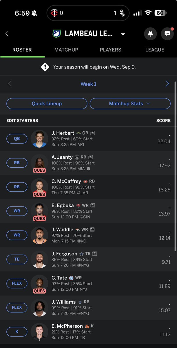 TravTerp's tweet photo. @EricNMoody What do ya think for a 12 team league?? I drafted at the 1.08! https://t.co/cUNGQGFcHb