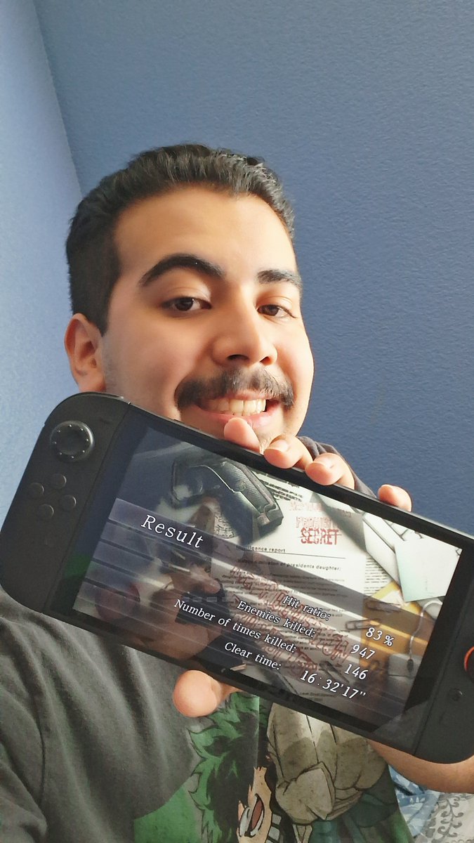 itsAlexArroyo69's tweet photo. 📣Everyone I did it📣 I beat og re4 on professional difficulty ✌️😎

Here are my results:
Hit ratio: 83%🎯
Enemies killed: 947 🧟‍♂️
Numbers or times killed: 146 💀
Clear time: 16h 32m 17s ⏰️ https://t.co/h9wslw91qv