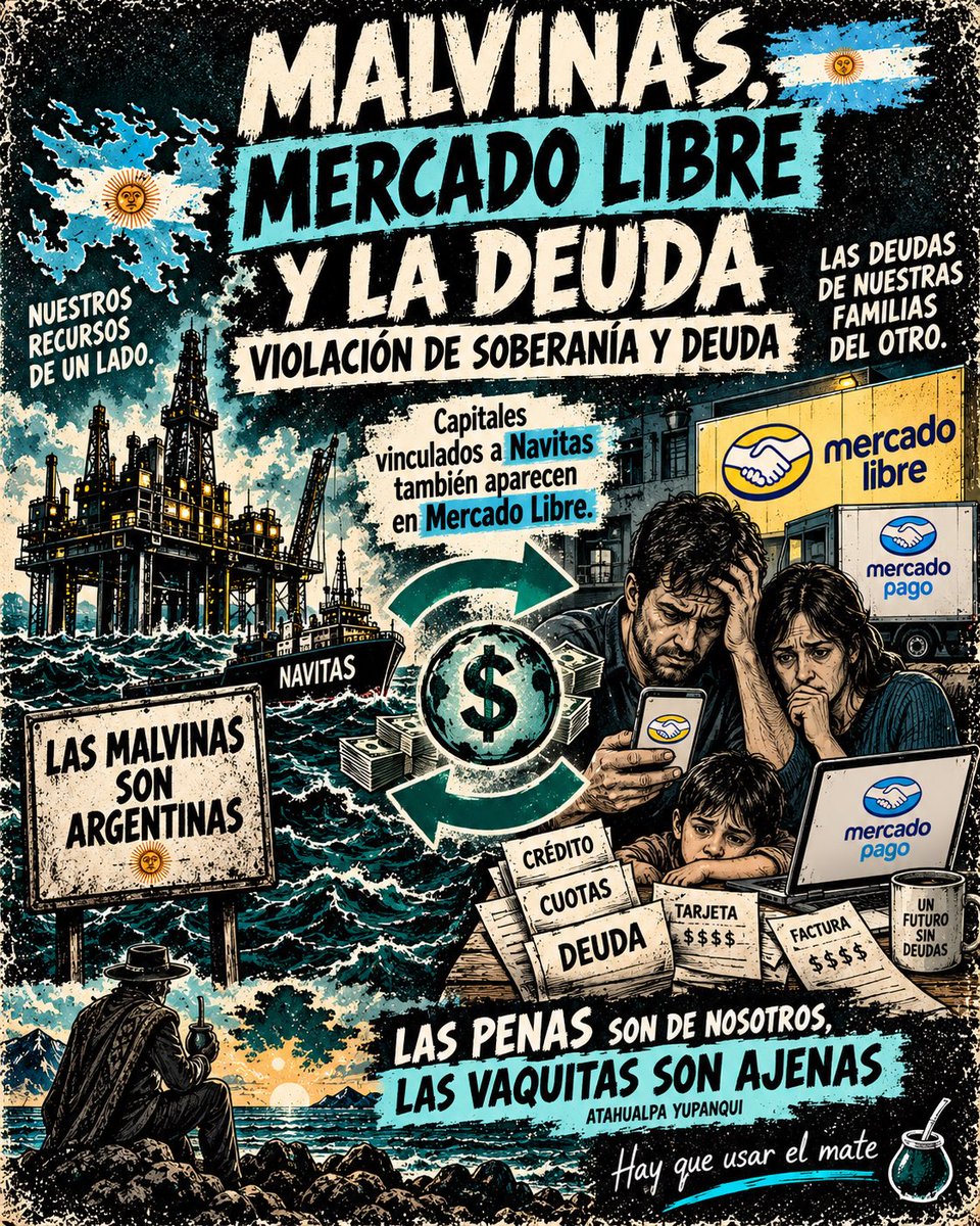 LucasFMorenoOk's tweet photo. Imagino que @JMilei va a sancionar a @marcos_galperin y @MercadoLibre no ?
La guita que sale de los proyectos ilegales de exploración y explotación después va a los fondos que endeudan a millones de compatriotas.
#Economia #Malvinas #Deuda #Morosos https://t.co/Us0JbxBP1p