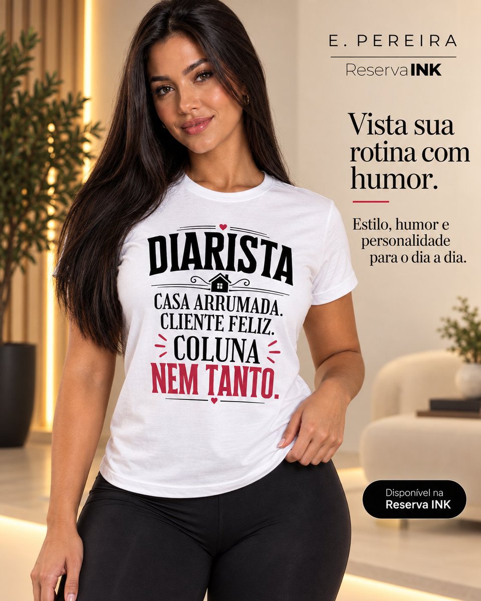 useepereira's tweet photo. Casa arrumada. Cliente feliz. Coluna nem tanto. 😅
Uma camiseta pra quem vive a rotina de diarista e ainda consegue levar tudo com bom humor.
Disponível na E. PEREIRA pela Reserva INK.
#Diarista #CamisetaDiarista #HumorDeProfissão #EPereira

https://t.co/NPqfHwWunr https://t.co/eLFSMyjmPf
