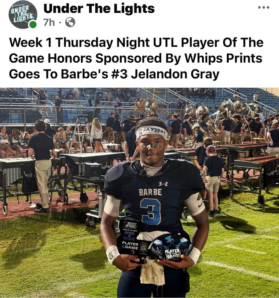 JelandonGray's tweet photo. Had a great game from week 1 14/17 5tds @BarbeBucsFball @Louisiana5AD1 @LAvsAllYall @FBRecruitSWLA @Rivals @RivalsHS https://t.co/8QJz5aJeaj