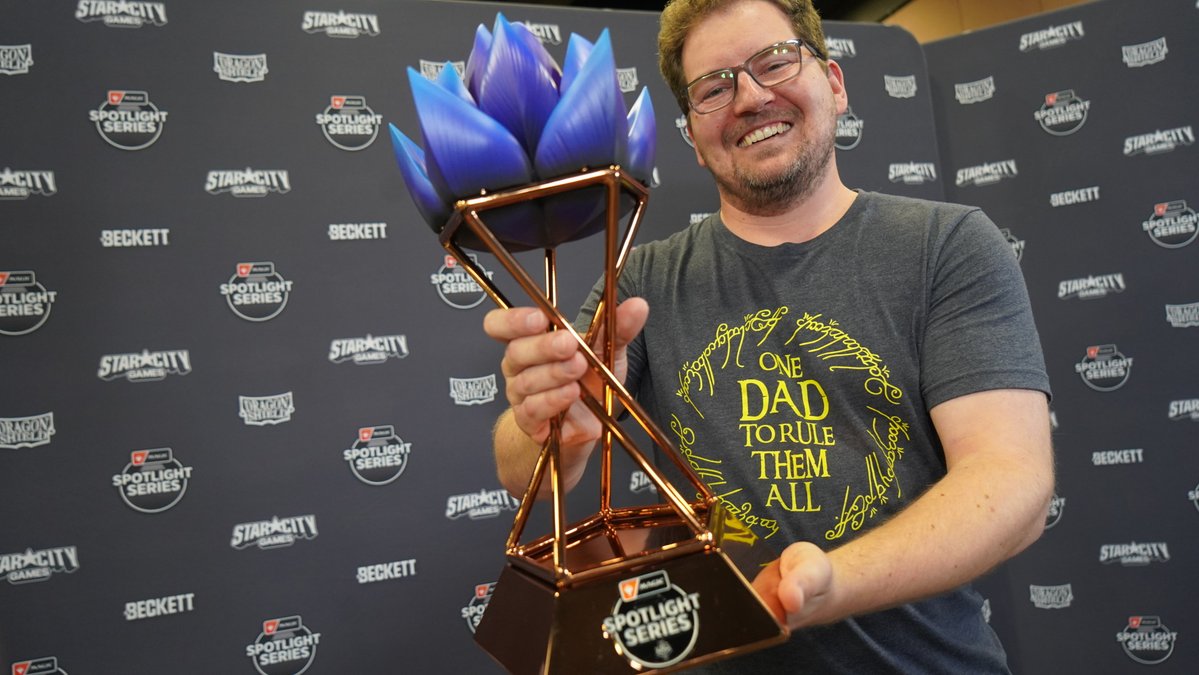 StarCityGames's tweet photo. Roy Varney took down Magic Spotlight: The Hobbit at #SCGDALLAS with Izzet Prowess! 🏆

After a decade chasing a Pro Tour qualification, Varney got there! See you on the Pro Tour! 

#SpotlightTheHobbit https://t.co/GcVdDcR8Gd