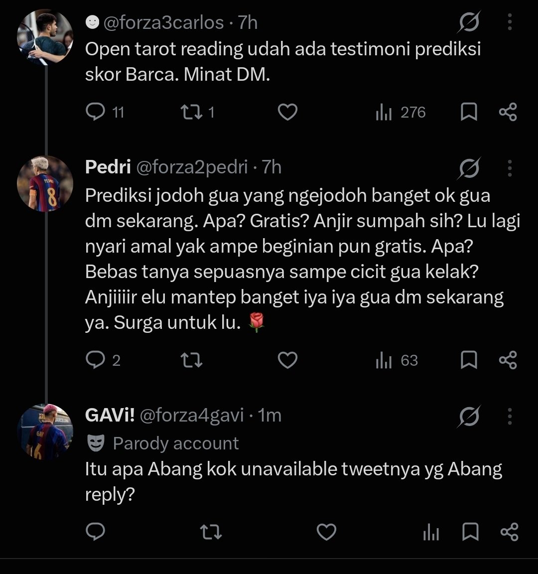 HugoHooligans's tweet photo. @forza4gavi @forza2pedri @forza3carlos Tweet superstitious makanya jadi geboy https://t.co/qpMT4hftmh