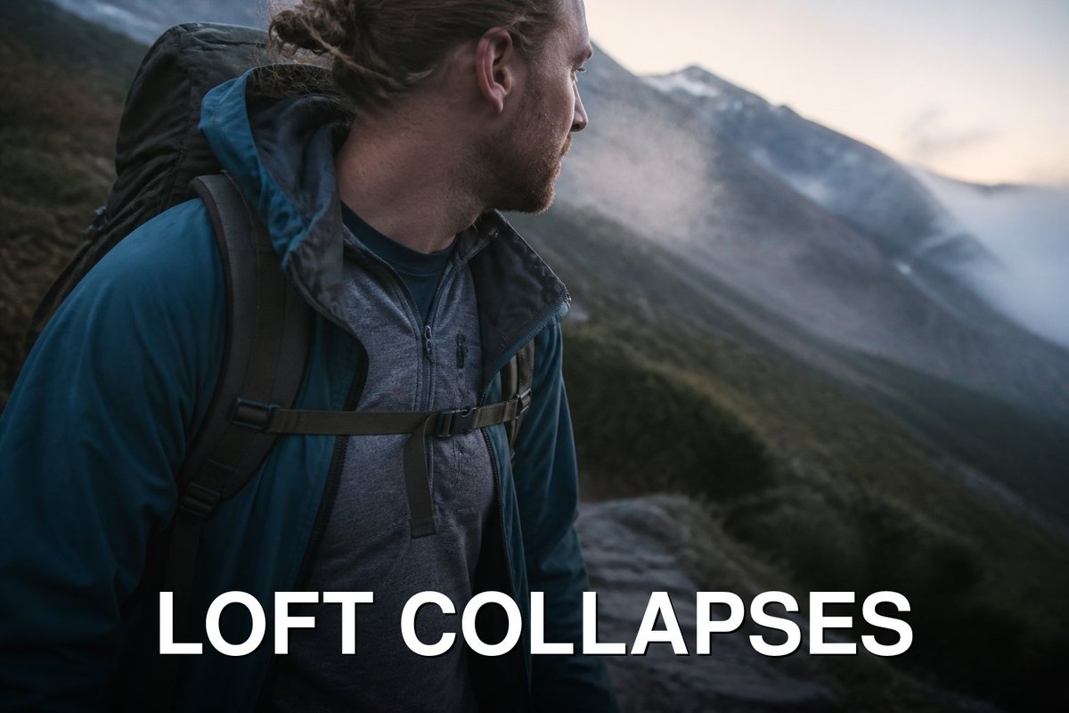 joonlized's tweet photo. Loft is for camp. On the move, straps crush baffles and sweat collapses fill. Continuous-filament active insulation traps still air without loft — and keeps working wet under load. Fill power is the wrong scoreboard while climbing.
#hiking #gearphysics #mountaineering https://t.co/vHKRkV3Fmp
