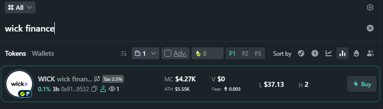 wick_finance's tweet photo. seems someone tried to make a fake coin earlier today lol, please stay safe. the official ca will be on both website and in my bio https://t.co/pvagAUD9Ic