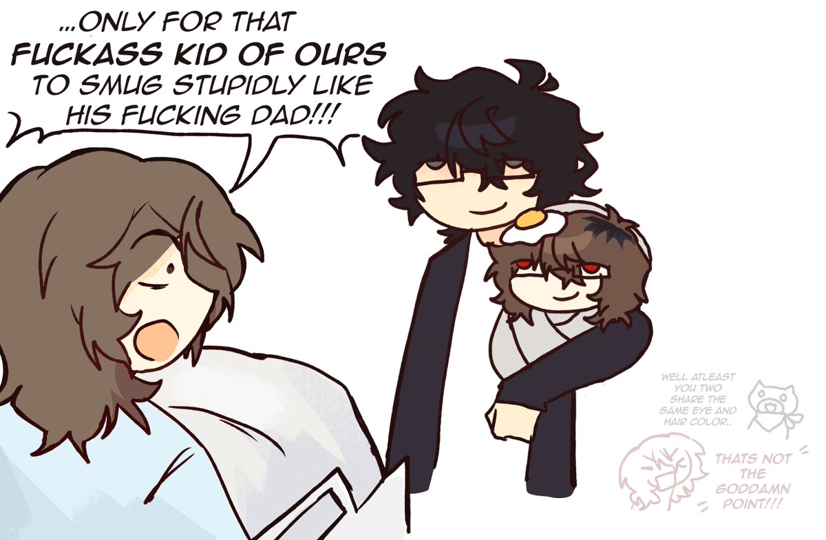 NoTypeSai's tweet photo. oomfs kept saying my sona looked like akechi or the potential shuake lovechild so i had to draw this out https://t.co/Q5FNQq90it