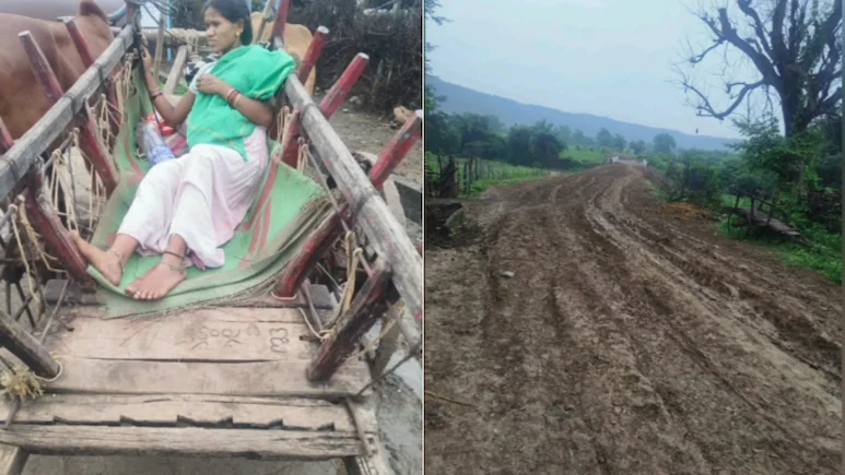 ndtv's tweet photo. Pregnant Telangana Woman Rides Bullock Cart To Reach Ambulance Due To Poor Roads https://t.co/ouudL1N6p2 https://t.co/gniOIKi7Ju