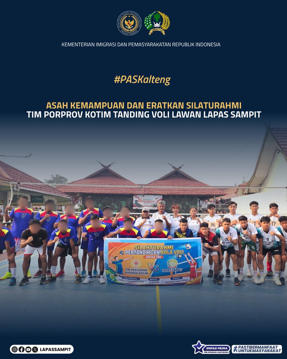 lapas_sampit's tweet photo. Halo pahari #lapassampit

Asah Kemampuan dan Eratkan Silaturahmi, Tim Porprov Kotim Tanding Voli Lawan Lapas Sampit

Kontributor Humas Lapas Sampit
#Kemenimipas
#Ditjenpas
#Pemasyarakatan
#Guardandguide
#DitjenpasKalteng
#Infoimipas https://t.co/qilPQxe5yO
