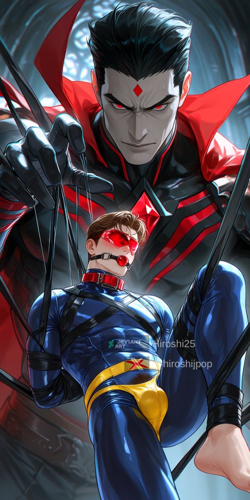 hiroshijpop's tweet photo. Mr. Sinister finally got his hands on Scoot, and he's not gonna let him go!
https://t.co/fh14onS2ar
#Cyclops #Xmen #superhero #superherodefeat #bdsm #bondage #underwear #villain #MrSinister #AI #AIart https://t.co/fo9e9zsDtZ