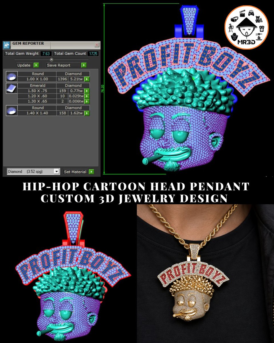 mr3d_store's tweet photo. Hip-Hop Cartoon Head Pendant | Custom 3D Jewelry Design ❤️💯

#HipHopJewelry #HipHopPendant #CustomPendant #DiamondPendant #JewelryRendering #mr3dstore #MR3D

https://t.co/DNrUS9IcSn

All 3D printable files are available.
📞 Contact us: +92 3233292381 https://t.co/nXtL640Hht