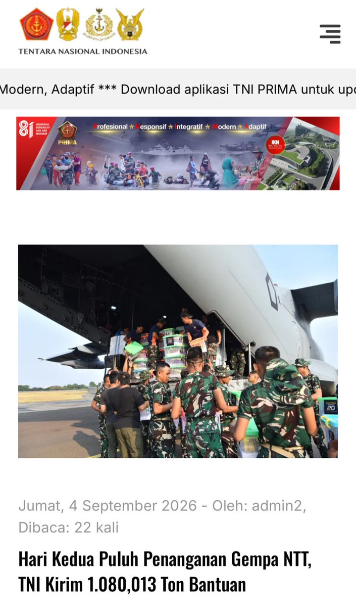 MalikaBadia's tweet photo. Dalam masa damai sekalipun, TNI tak pernah berhenti mengabdi utk rakyat di seluruh penjuru Nusantara.
Situasi Apapun Hadir https://t.co/jVQWclinlK